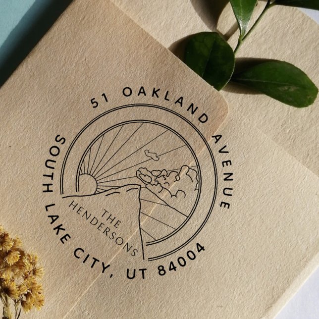 Rustikale Berglandschaft Rücksendeadresse Gummistempel (Von Creator hochgeladen)