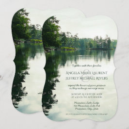 Rustikale Bergsee Reflexion Hochzeit Einladung