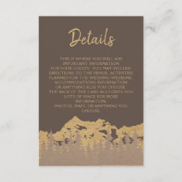 Rustikale Bergwälder Pinienbäume Hochzeiten Detail Begleitkarte