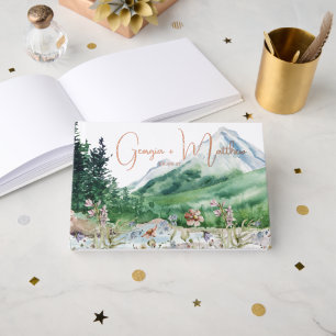 Rustikale Bergwildblume Boho-Hochzeit Gästebuch
