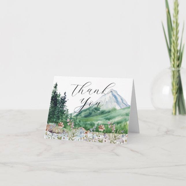 Rustikale Bergwildblume | Hochzeit Danke (Vorderseite)