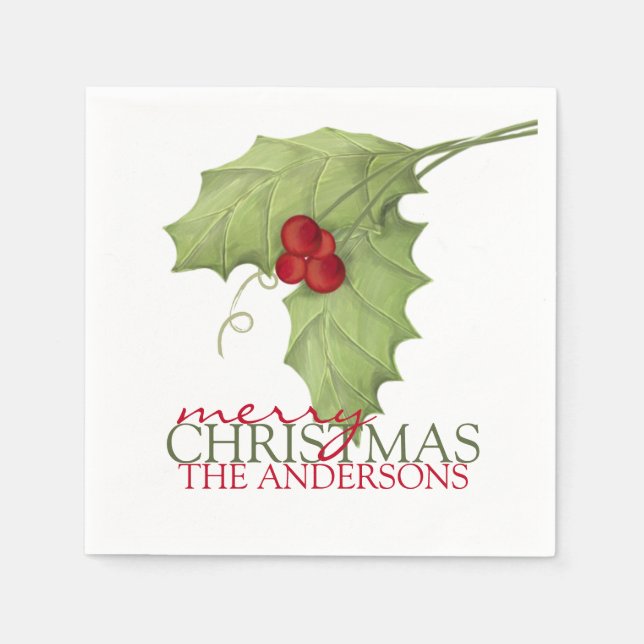 Rustikale Berries Botanischer Garten Familie Serviette (Vorderseite)