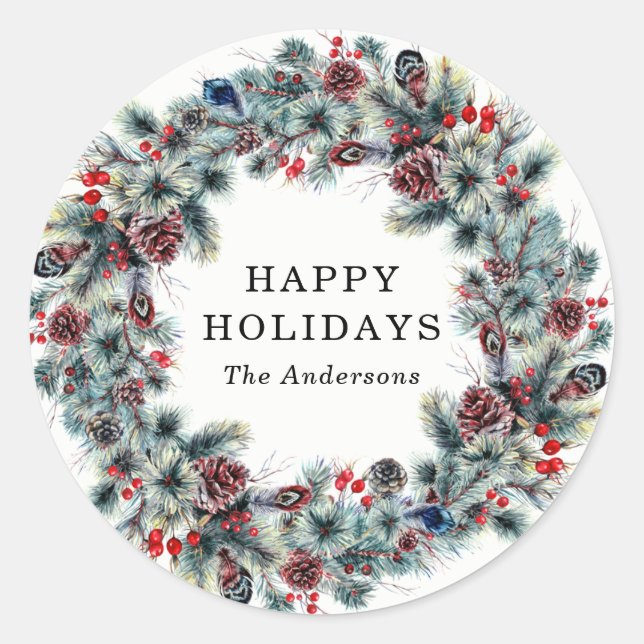 Rustikale Berries und Kiefern | Aufkleber für den  (Vorderseite)