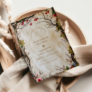 Rustikale Berry-Hochzeit im Herbst Einladung