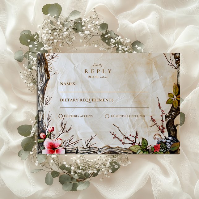 Rustikale Berry-Hochzeit im Herbst RSVP Karte (Von Creator hochgeladen)