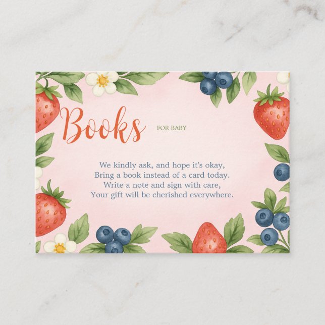 Rustikale Berry Sweet Book Baby Card Begleitkarte (Vorderseite)