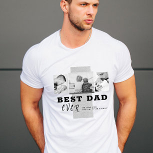 Rustikale Beste Vater Typografie Vatertag 3 Foto T-Shirt