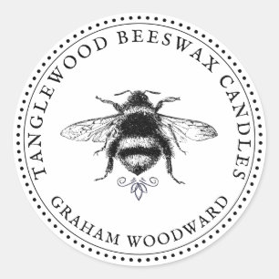 Rustikale Bienen Wachs-Kerzenprodukt Runder Aufkleber