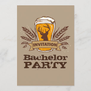 Rustikale Biergerste/Bachelor-Party-Karte Einladung