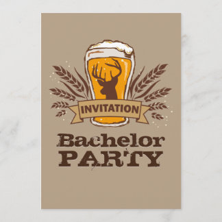 Rustikale Biergerste/Bachelor-Party-Karte Einladung