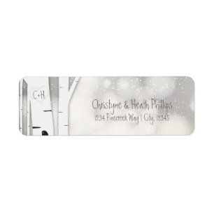 Rustikale Birch Tree Winter Snowy Address Labels
