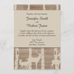 Rustikale Birkenbäume und Einladung zur Hochzeit v