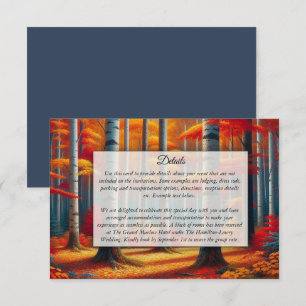 Rustikale BirkenbaumHochzeit im Herbst Begleitkarte