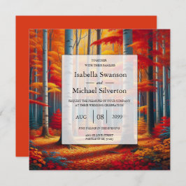 Rustikale BirkenbaumHochzeit im Herbst Einladung