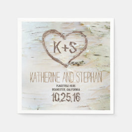 rustikale Birkenrinde Serviette