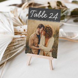 Rustikale Black Chalkboard Hochzeit Foto Tischnumm Einladung