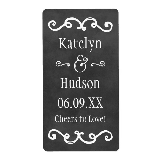 Rustikale Black Chalkboard Script Monogram Wedding (Vorne)