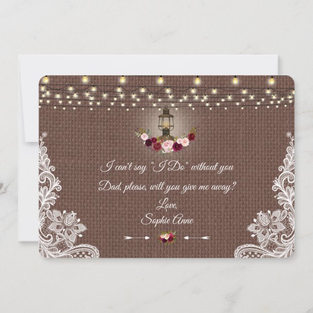 Rustikale, bläserne Laternenleuchte, die du mir ab Einladung (Rückseite)