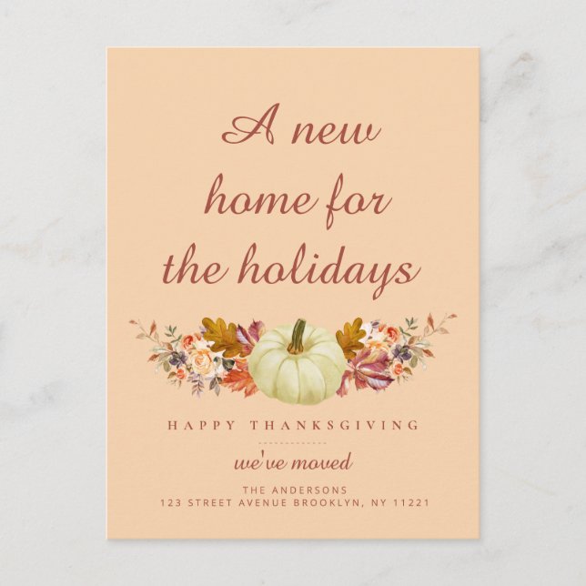 rustikale Blätter Erntedank bewegende Ankündigung Postkarte (Vorderseite)