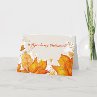 Rustikale Blätter Hochzeit Bridesmaid Einladung