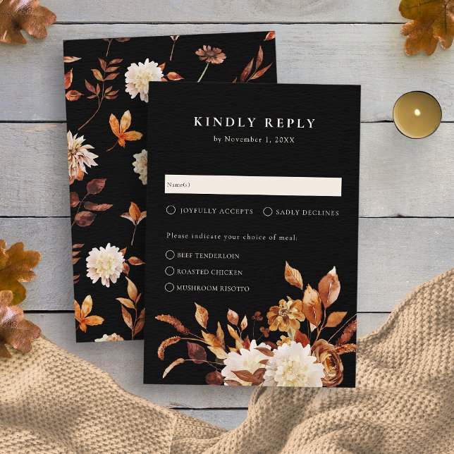 Rustikale Blätter Hochzeit im Herbst RSVP Karte (Rustic Leaves Fall Wedding RSVP Card
)