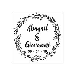 Rustikale Blätter Save the Date Gummistempel