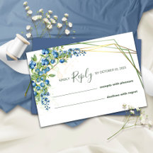 Rustikale Blaubeer-RSVP-Hochzeitskarte