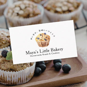 Rustikale Blaubeermuffin-Wasserfarbe-Bäckerei Visitenkarte