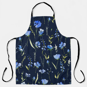 Rustikale blaue Blumen: Botanische Illustration. Schürze