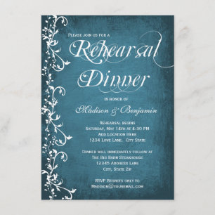 Rustikale blaue einladung