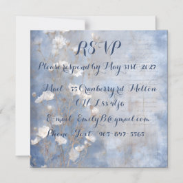 Rustikale Blaue RSVP-Karte Magneteinladung