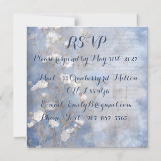 Rustikale Blaue RSVP-Karte Magneteinladung