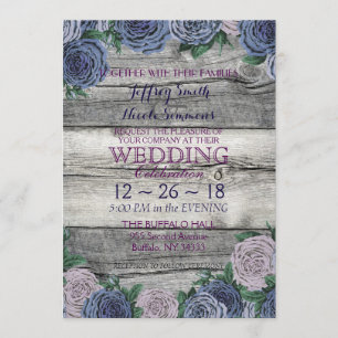 Rustikale blaue schöne Land-Scheunen-hölzerne Einladung