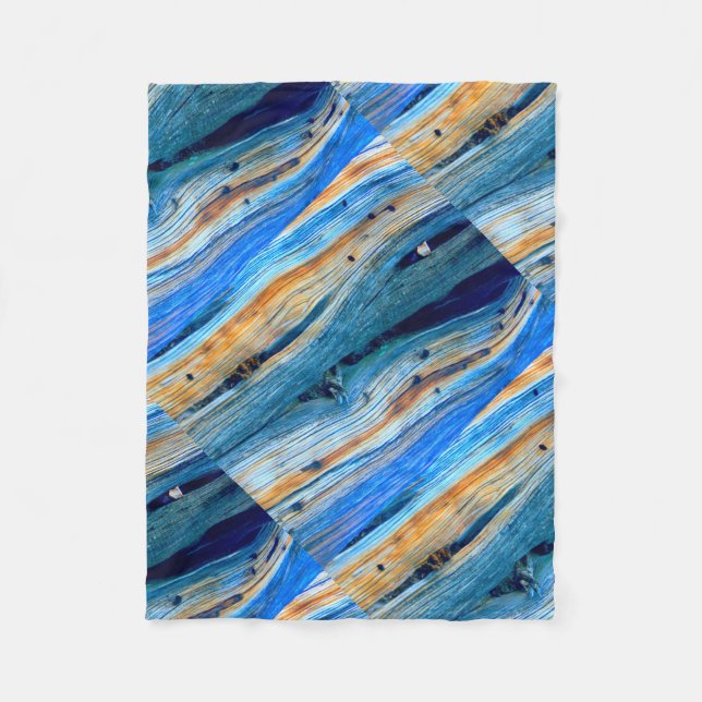 rustikale blaue Wacholderbuschbretter Fleecedecke (Vorderseite)
