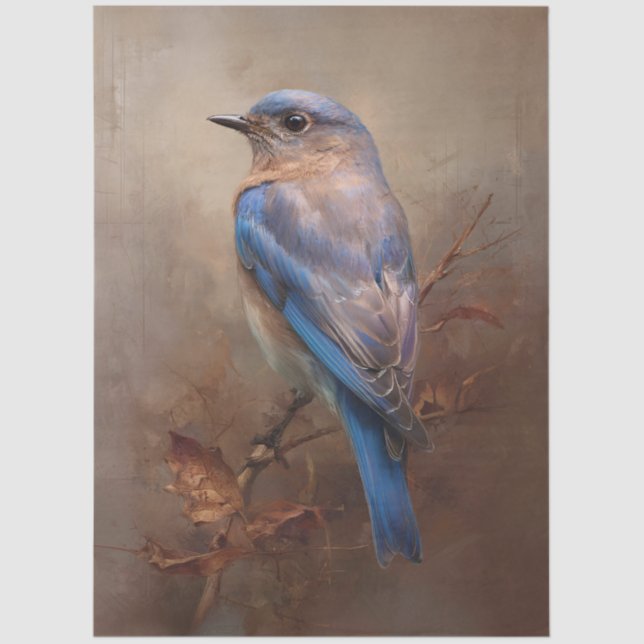 Rustikale Blaumeisen-Dekupage Seidenpapier (Vorderseite)