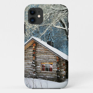 Rustikale Blockhütte Wintermagie Case-Mate iPhone Hülle