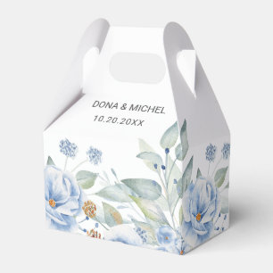 Rustikale Blue Winter Floral Gastgeschenk Hochzeit Geschenkschachtel