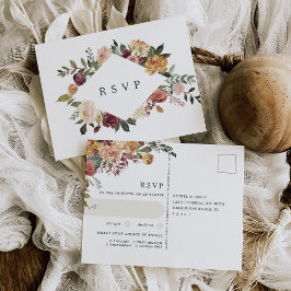 Rustikale blühende Hochzeitsmahlzeit UAWG Postkarte