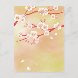 Rustikale blühende Pachy Cherry Blossom Blume Feiertagspostkarte