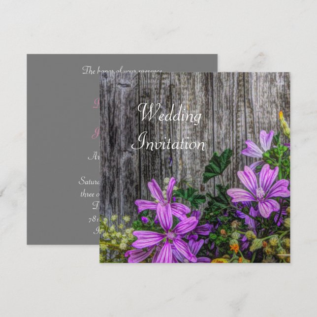 Rustikale Blume an Bord (Vorne/Hinten)