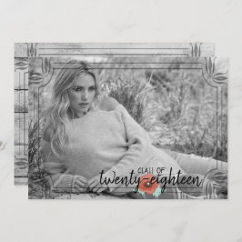 Rustikale Blume aus Weißholz Abschluss-Karte Einladung