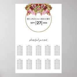 Rustikale Blume Bouquet Hochzeitsdiagramm Poster