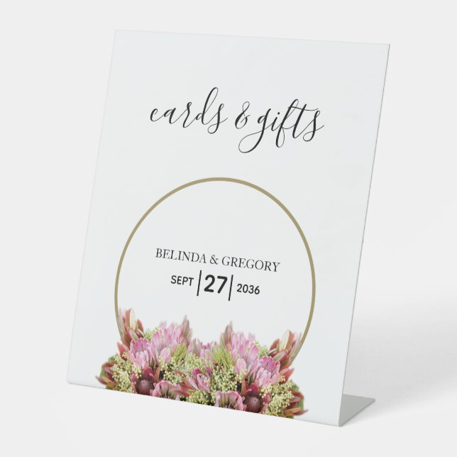 Rustikale Blume Bouquet Wedding Cards & Gifts Sockelschild (Vorderseite)