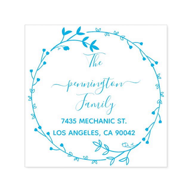 Rustikale Blume Handgeschriebene Rücksendeadresse Permastempel (Design)