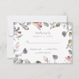Rustikale Blume Hochzeit RSVP Karte