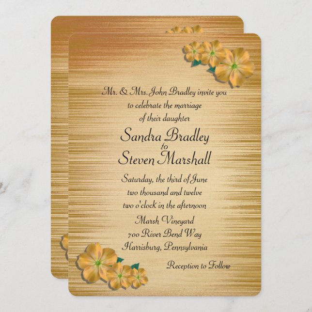 Rustikale Blume Hochzeitsfeiern Einladung (Vorne/Hinten)