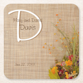 Rustikale Blume im Herbst Hochzeiten von Untersetz Rechteckiger Pappuntersetzer