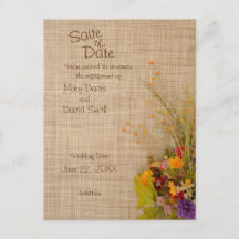 Rustikale Blume im Herbst Save the Date Postkarte