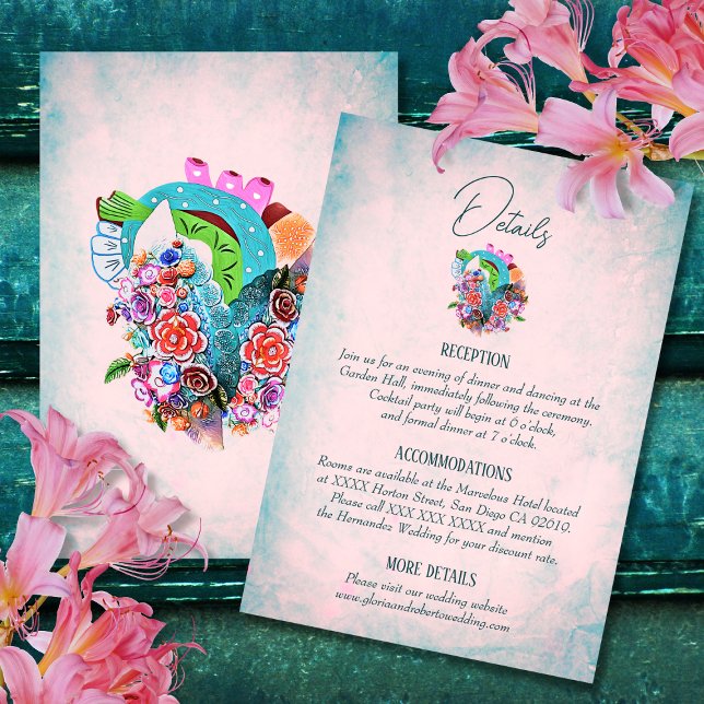 Rustikale Blume - Mexikanische Hochzeitskarte RSVP Karte (Von Creator hochgeladen)