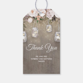 Rustikale Blume und Mason Jar Lights Hochzeit Geschenkanhänger
